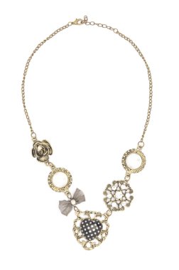 beyaz izole kalp kolye