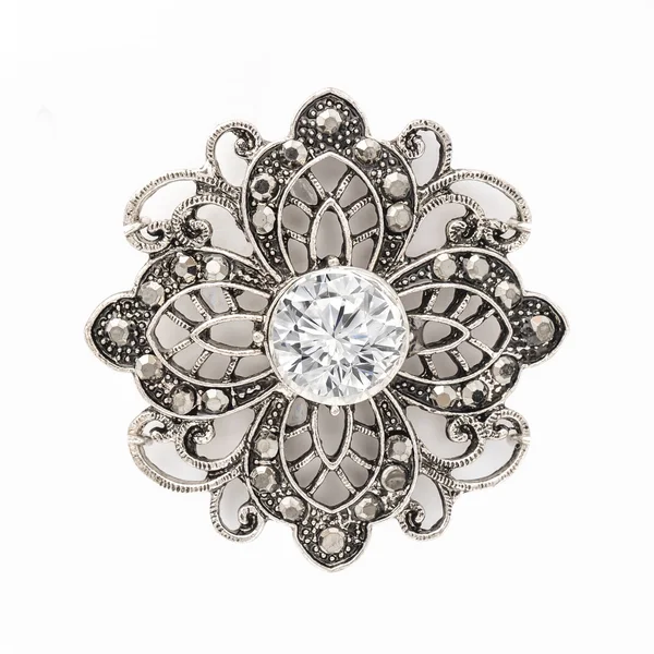 Broche de flor aislado en blanco — Foto de Stock