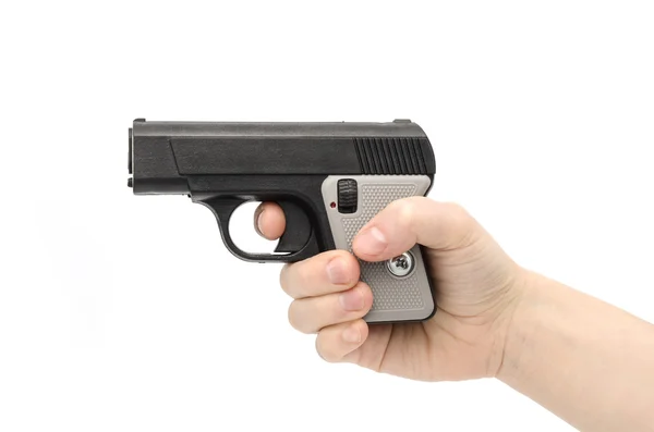 Small pistol in female hand — Stock Photo, Image