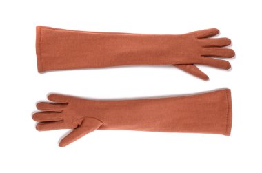 beyaz izole turuncu uzun eldiven