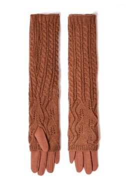 uzun eldiven turuncu renk üzerine beyaz izole