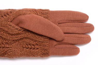 eldiven turuncu renk üzerine beyaz izole