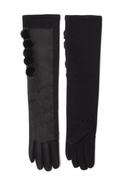 Siyah uzun eldiven üzerinde beyaz izole