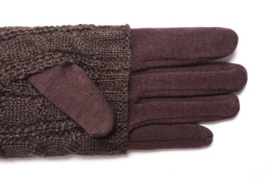 beyaz izole kahverengi mitinke eldiven