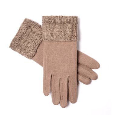 beyaz izole kadın bej eldiven