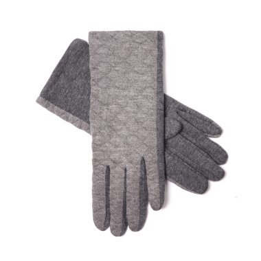 beyaz izole kadın'ın gri eldivenler