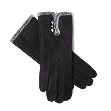 beyaz izole kadın siyah eldiven