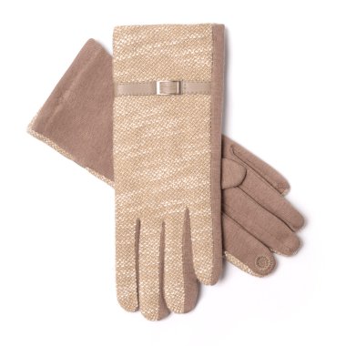 beyaz izole kadın bej eldiven