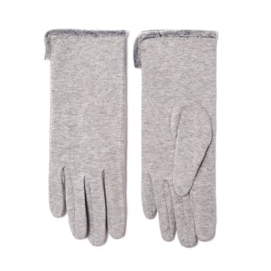 beyaz izole kadın'ın gri eldivenler