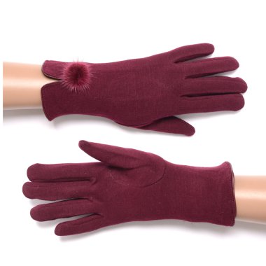 beyaz izole kadın kahverengi eldiven