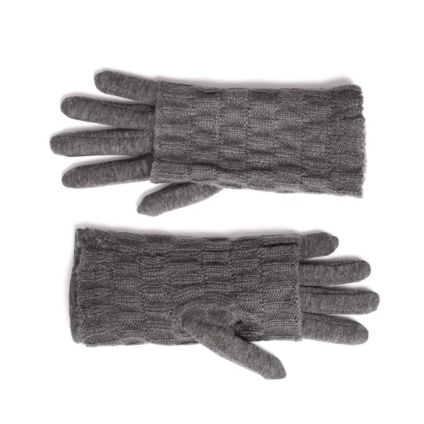 Серые перчатки с перчатками, изолированными на белом — стоковое фото