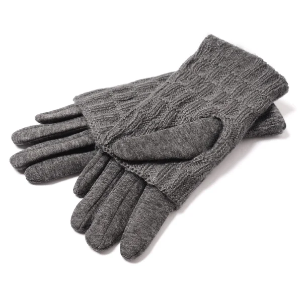 Gants gris avec gants isolés sur blanc — Photo