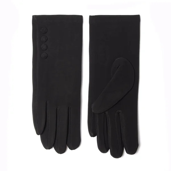 Women's black gloves isolated on white — Stock Photo, Image