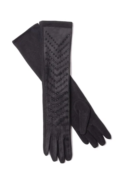 Svarta långa handskar isolerad på vit — Stockfoto