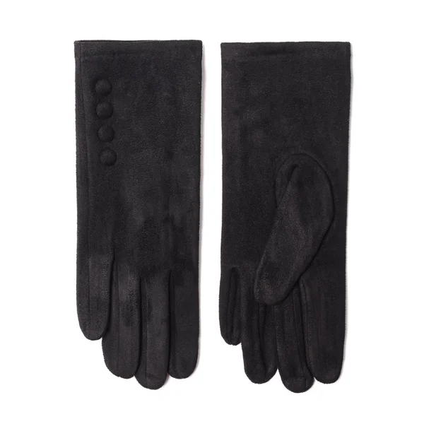 Gants noirs pour femmes isolés sur blanc — Photo