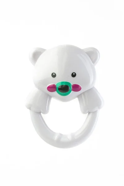 Baby Rattle Bear Isolated White — Foto de Stock