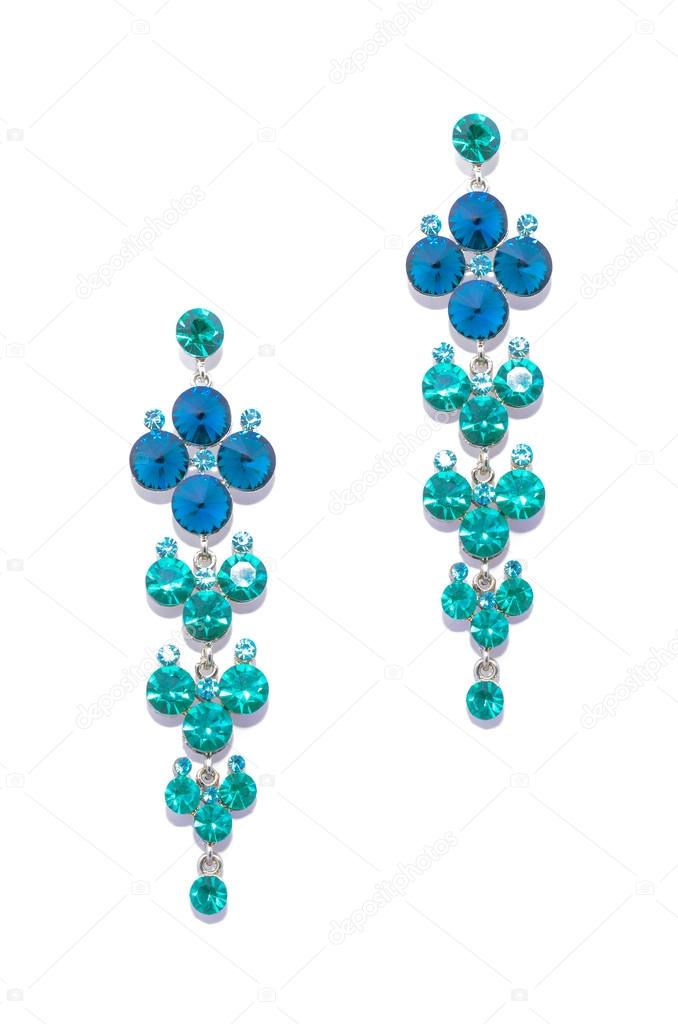 earrings with sapphire and aquamarin