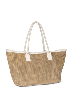 Beyaz bir arka planda kadın çanta