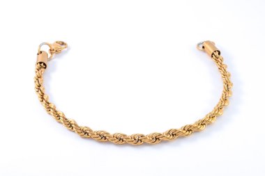 beyaz izole kalın altın bilezik