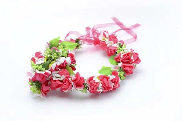 Wreath with red roses isolated on white — Stock Photo, Image