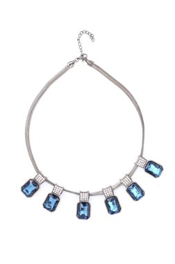 necklace with blue stones isolated on white clipart