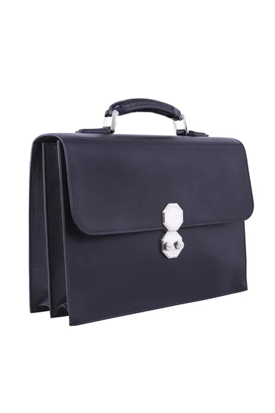 Black male briefcase on a white background — Stock Photo, Image