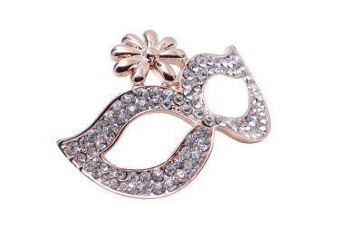 Beyaz izole Broş karnaval maskesi