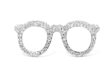 beyaz izole mücevher Broş gözlüklü