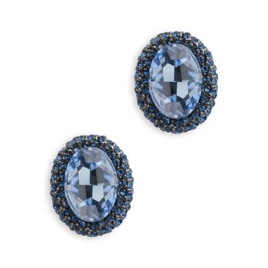 beyaz izole safir küpe