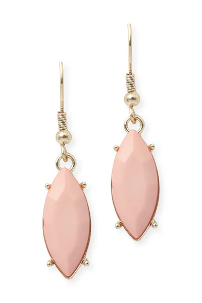 Earrings with pink stones isolated on white — Stock Photo, Image