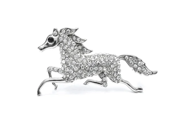 Brooch horse isolated on a white — Stock Photo, Image