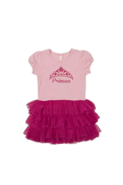 Baby pink dress isolated on white — Stock Photo, Image