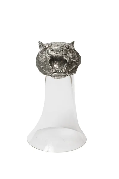 Unusual glass with a tiger head Stock Photo