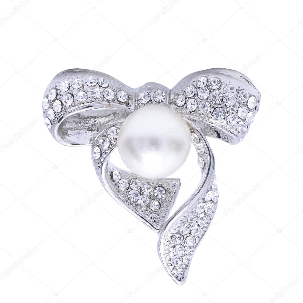 brooch bow isolated on white
