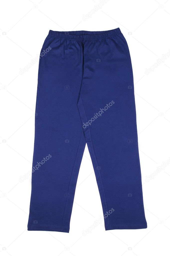 blue pants for the house on a white background