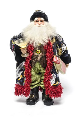 Oyuncak Noel Baba beyaz bir arka plan üzerinde
