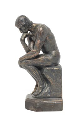 bronz heykel düşünür bir beyaz