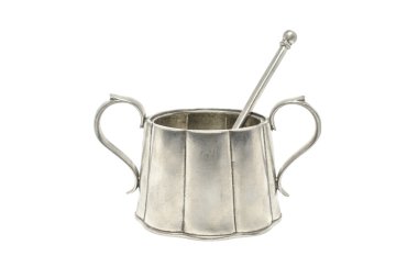 beyaz izole bir kaşıkla Retro şekerlik