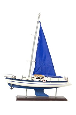 Mavi yelken ile modeli yelkenli