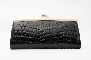 beyaz izole siyah kadın para çanta