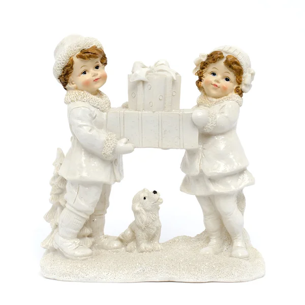 어린이 선물 조상 흰색 절연 — 스톡 사진