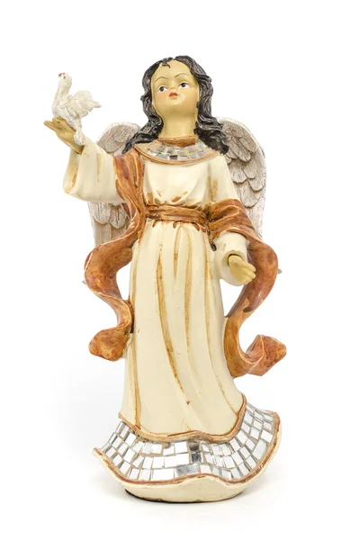 Άγγελος αγαλματίδιο που απομονώνονται σε λευκό — Φωτογραφία Αρχείου