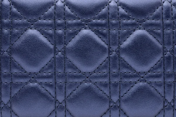 Textura de couro azul com padrão — Fotografia de Stock