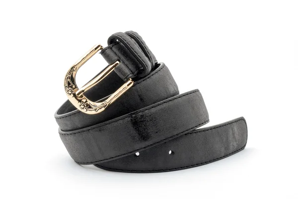 Black female belt isolated on white — Stock Photo, Image