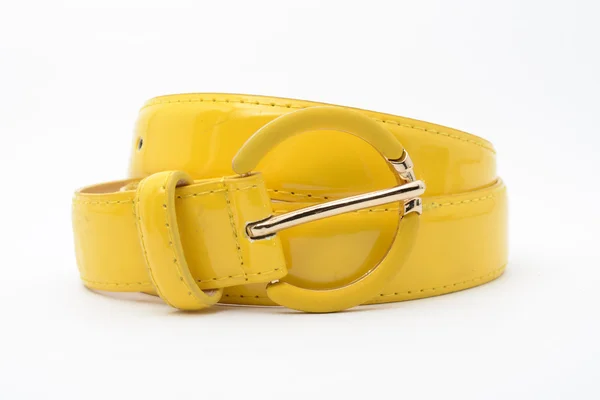 Cintura gialla isolata su bianco — Foto Stock