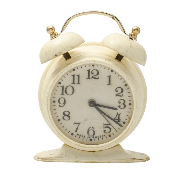 Reloj despertador retro aislado en blanco — Foto de Stock