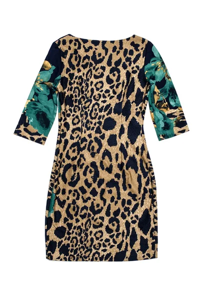 Леопардовое платье изолировано на белом — стоковое фото
