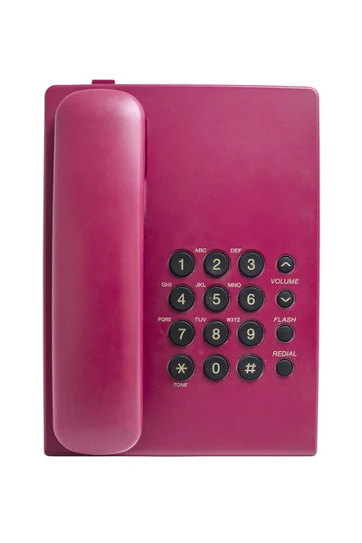 Viejo teléfono residencial con botones aislados en un blanco —  Fotos de Stock