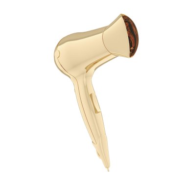 Altın saç kurutma makinesi izole