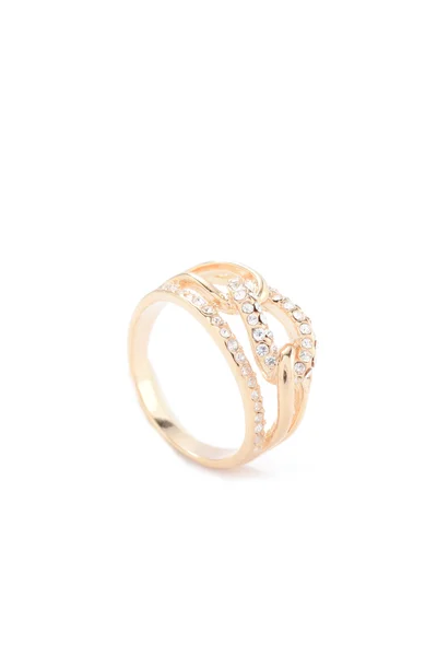 Gold ring on a white background — Stock Photo, Image